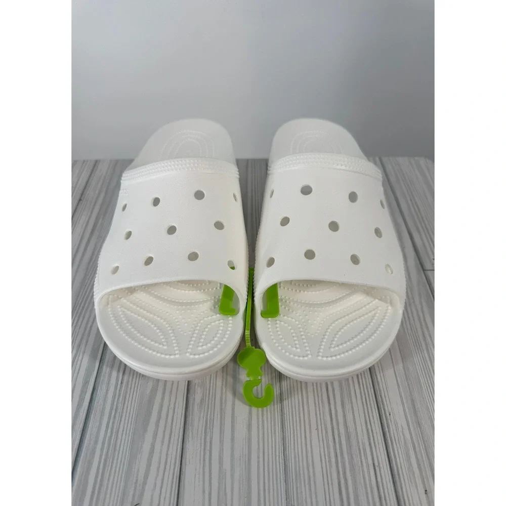 CROCS Men's White Classic Icon Slide Size Mens 12 NEW